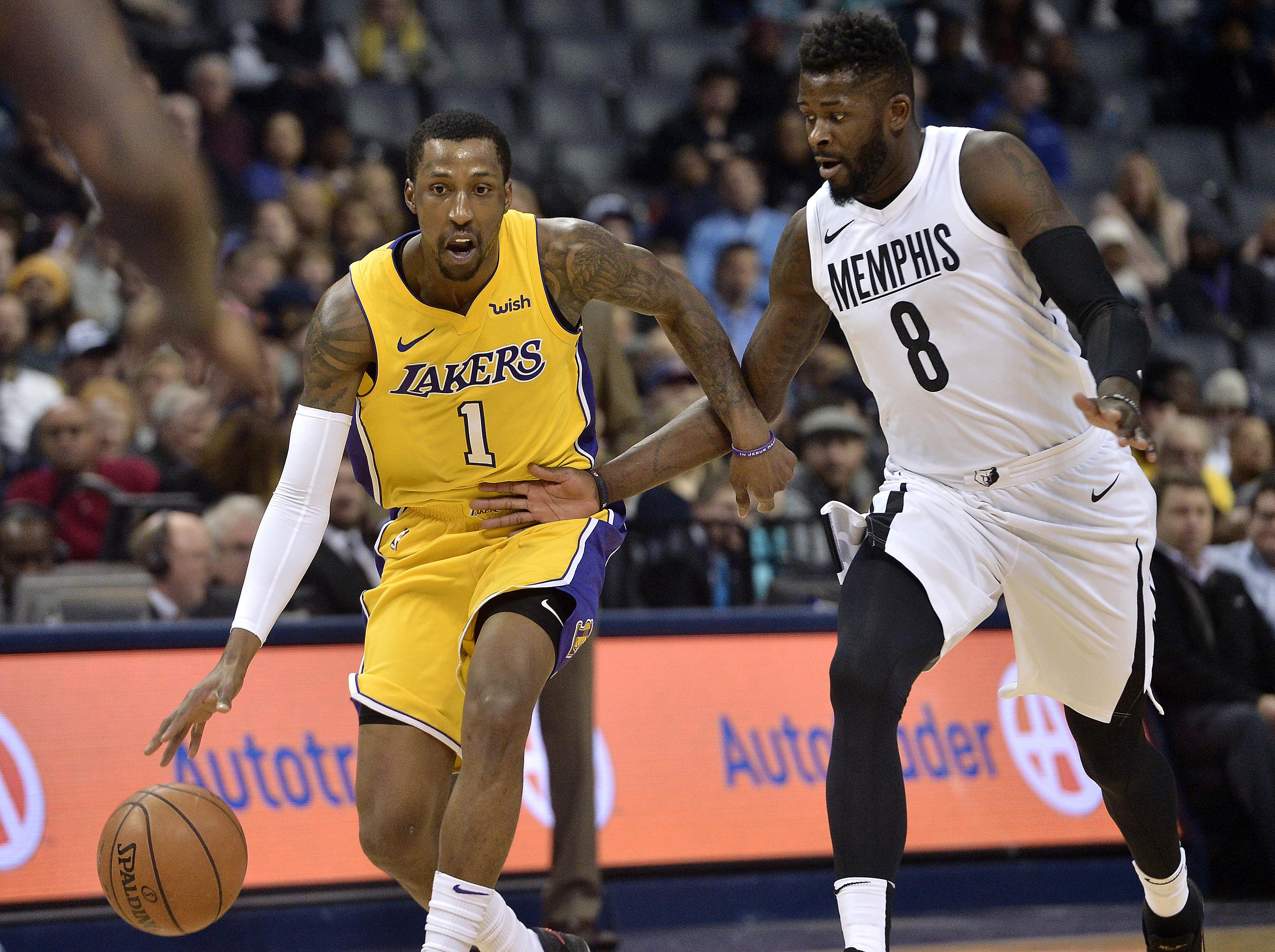 Kentavious Caldwell-Pope, Small Forward Lakers mencetak poin tertinggi untuk timnya (AP Photo/Brandon Dill)