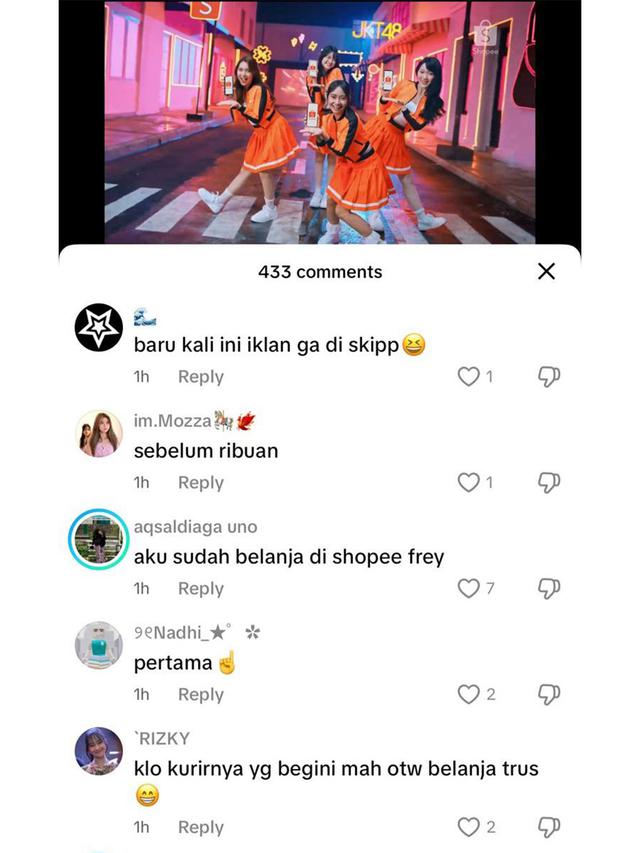JKT48 Tiktok Comment