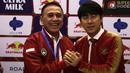 Ketua Umum PSSI, Mochamad Iriawan, bersama pelatih Timnas Indonesia, Shin Tae-yong, dalam perkenalan pelatih Timnas Indonesia di Stadion Pakansari, Cibinong, Sabtu (28/12). PSSI Kontrak Shin Tae-yong 4 Tahun sebagai Pelatih Timnas.(Bola.com/Yoppy Renato)