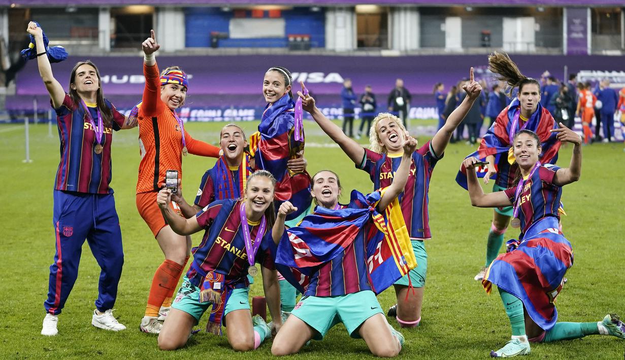 FC Barcelona Femení sedang melalui periode yang paling sukses dan telah memantapkan diri sebagai kekuatan besar sepak bola wanita. Tim Catalan mampu meraih gelar liga domestik secara berturut-turut pada dua musim terakhir, bahkan meraih gelar treble kontinental pada musim lalu. (AFP/Bjorn Larsson)