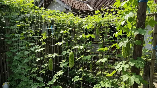 Inspirasi Kebun Pare Rambat di Pagar Rumah Kecil
