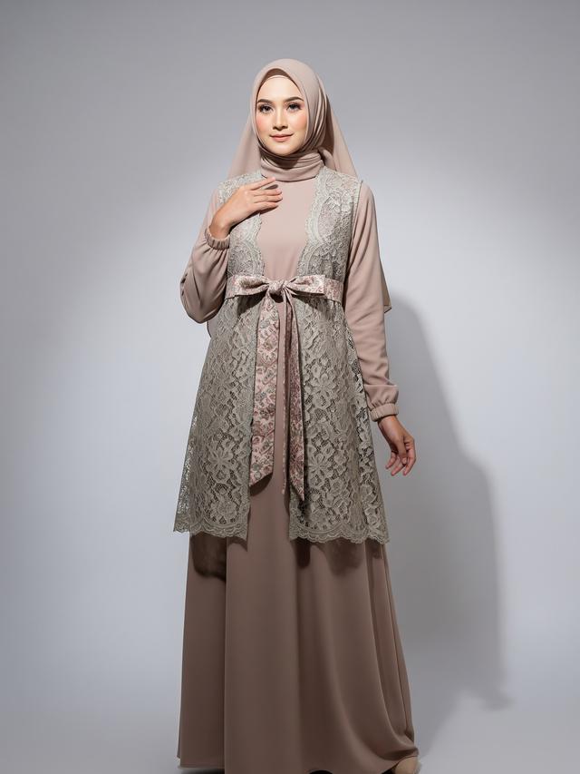 9 Model Gamis Rompi Lepas Tren Lebaran 2026, Tampil Modis di Hari Raya