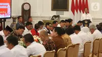 Suasana rapat kabinet paripurna di Istana Merdeka, Jakarta, Kamis (24/10/2019). Dalam rapat kabinet paripurna perdana tersebut  mendengarkan arahan Presiden dan membahas anggaran pendapatan dan  belanja negara tahun 2020. (Liputan6.com/Angga Yuniar)