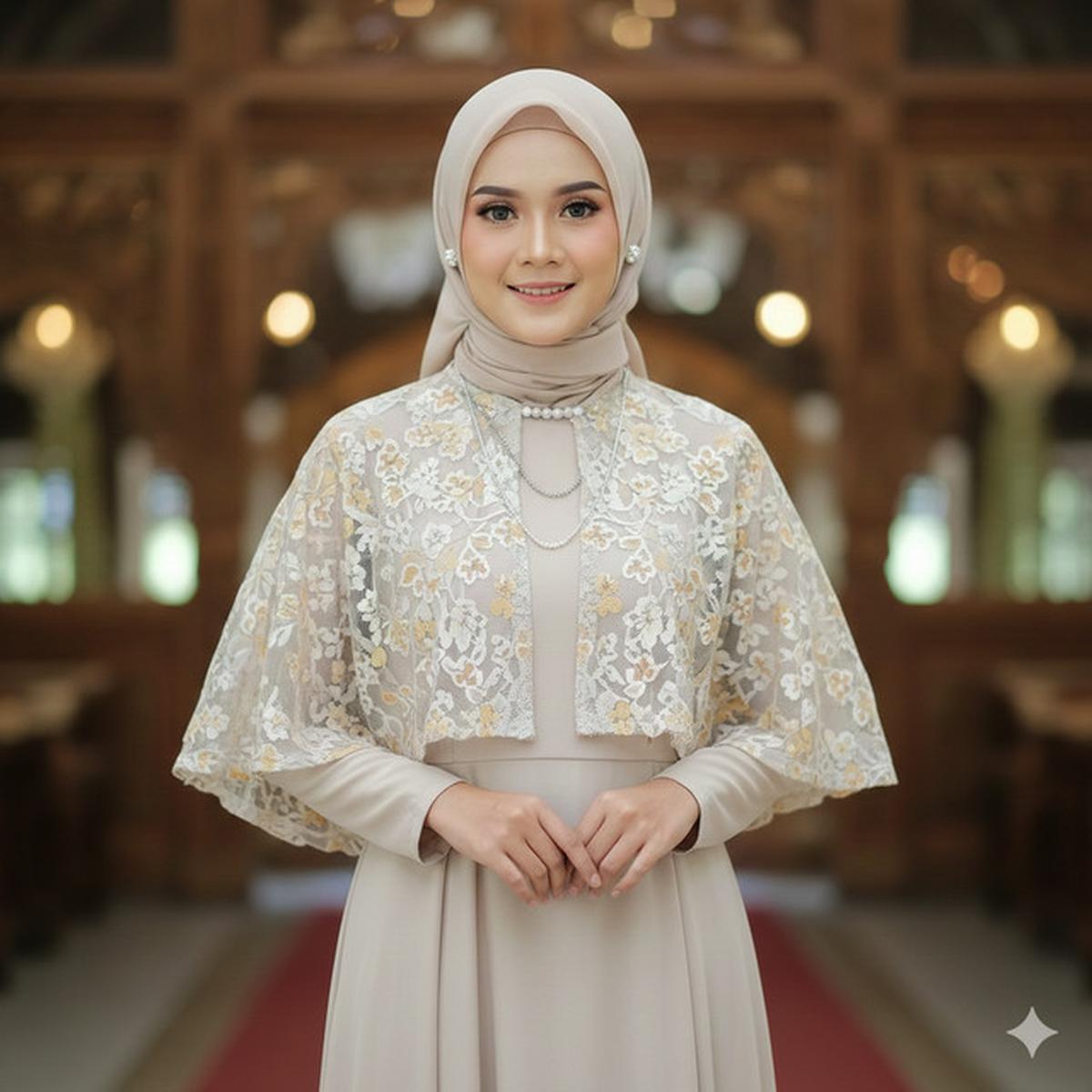 7 Model Gamis Brokat Copotan dengan Tampilan Fleksibel, Cocok untuk Acara Resmi hingga Santai