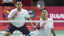 Aksi Hary Susanto atlet bulutangkis Indonesia di Asian Paragames 2018  di Istora Senayan, Minggu (7/10/2018).  (Bola.com/Peksi Cahyo)