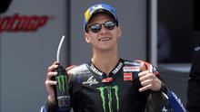 Pembalap Yamaha, Fabio Quartararo. (PIERRE-PHILIPPE MARCOU / AFP)