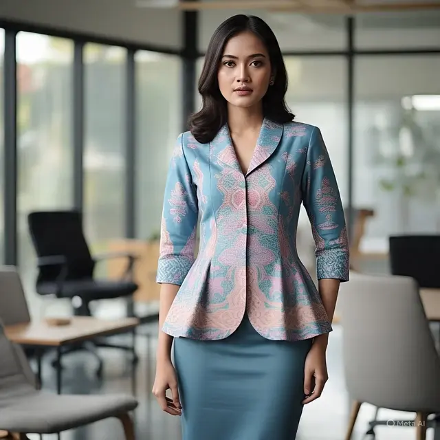 Model Blazer Batik Wanita Modern Terbaru