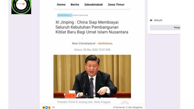 Cek Fakta Liputan6.com menelusuri pernyataan Presiden China XI Jinping