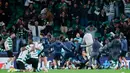 Tim asal Portugal itu memastikan kemenangan dramatis lewat babak perpanjangan waktu sekaligus mengamankan tiket ke perempat final, Rabu (18/3/2026) dini hari WIB. (AFP/Felipe Amorim)