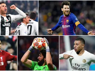 Berikut ini formasi 11 pemain terbaik FIFA 2019. Masih ada nama Lionel Messi dan Cristiano Ronaldo. (Foto Kolase AP dan AFP)