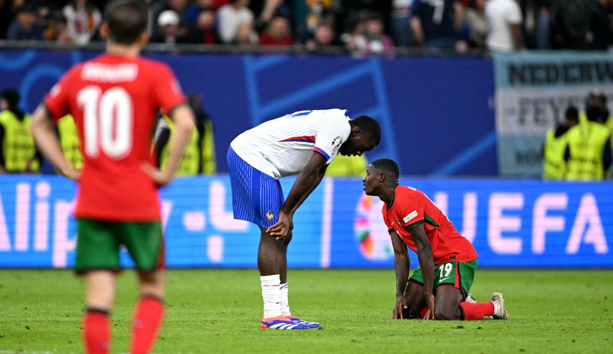 Berhasil mengalahkan Portugal, Prancis melaju ke semifinal Euro 2024. (PATRICIA DE MELO MOREIRA/AFP)
