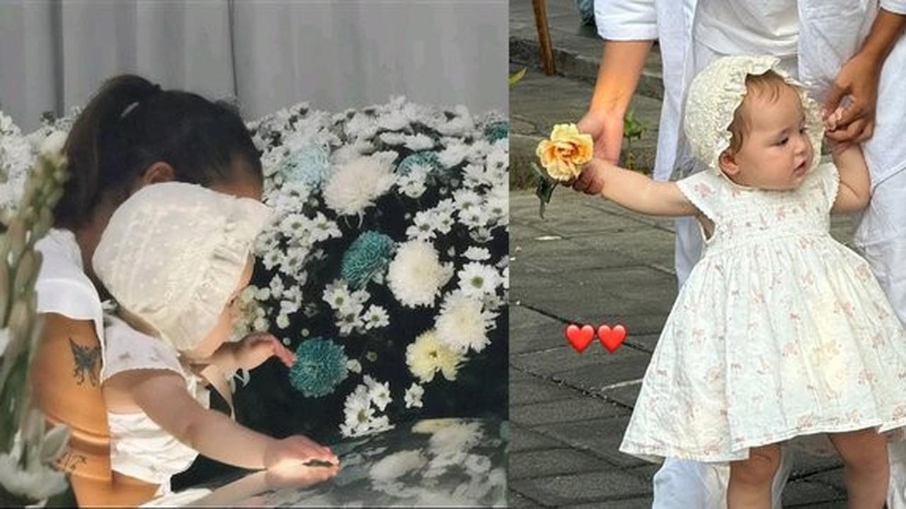 Momen Sedih Melihat Baby Kamari Menghampiri Peti Sang Ayah Saat Potretnya Ditempatkan Bersama Mendiang Dali Wassink