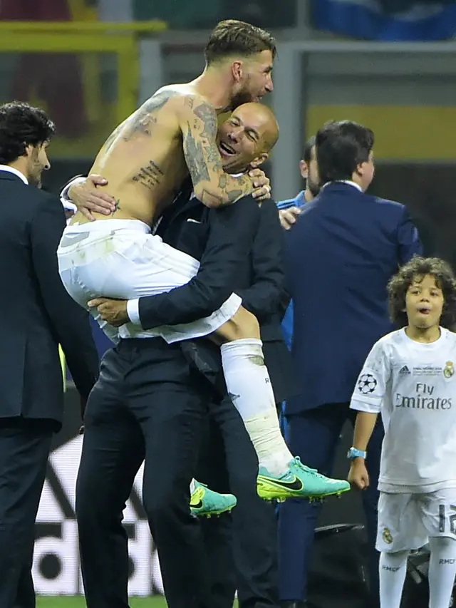 Momen Kebahagiaan Zidane dan Pemain, Real Madird