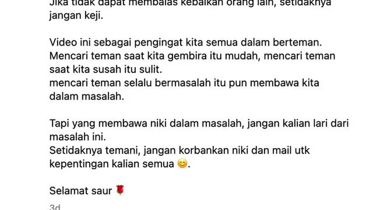 Komentar Dewi Perssik Setelah Nikita Mirzani Tersangka: Orang Baik Dikhianati Manusia Tak Bersyukur