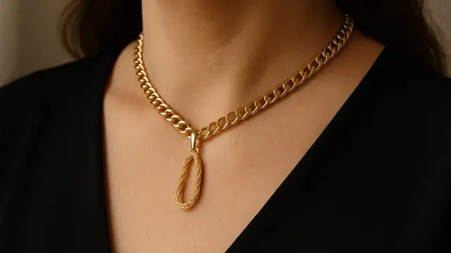 Model Kalung Rantai Tebal dengan Liontin untuk Ibu-Ibu