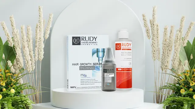 Rangkaian produk perawatan rambut rontok dari Rudy Hadisuwarno Cosmetics