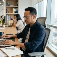 Orang Bekerja di Bawah Tekanan (AI Generated)
