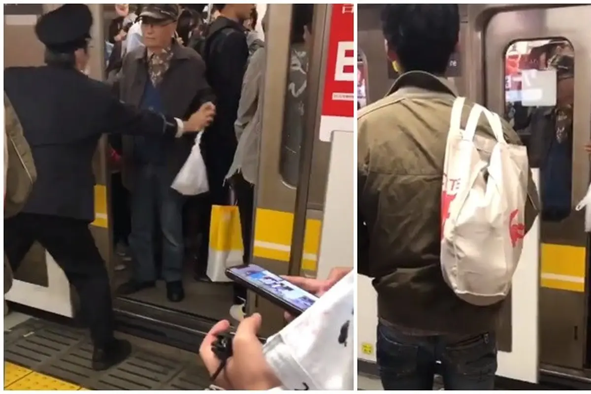Tanpa Alasan Jelas, Kakek Ini Halangi Pintu KRL Saat Mau Berangkat