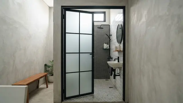 Pintu Aluminium Slim Frame Kamar Mandi