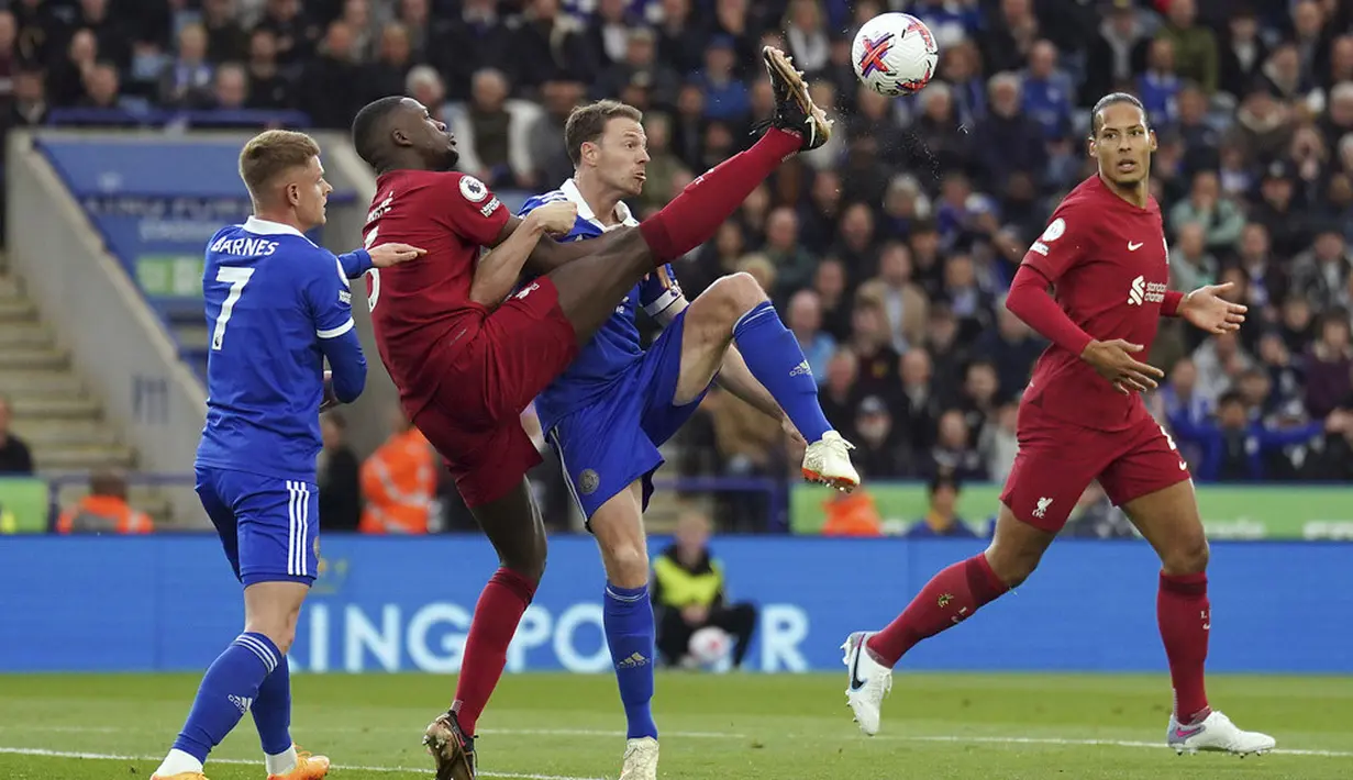 Bermain di Stadion King Power, The Reds menang meyakinkan dengan tiga gol tanpa balas. (Tim Goode/PA via AP)