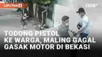 Upaya pencurian motor di Perumahan Griya Setu Permai, Ciledug, Setu, Kabupaten Bekasi, Jawa Barat pada Rabu (29/5/2024) digagalkan warga. Aksi pelaku terekam CCTV saat berupaya membobol kunci motor matic yang terparkir di depan rumah warga.