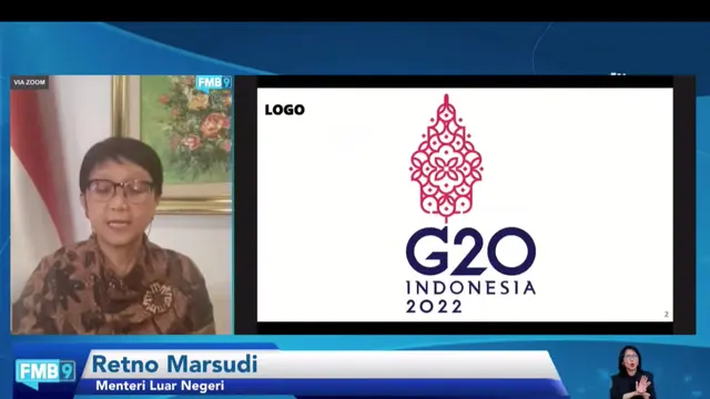 Menlu Retno menjelaskan makna logo presidensi G20 Indonesia dalam press briefing pada Selasa (14/9/2021).