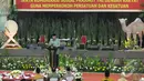 Presiden SBY memberikan pesan agar TNI harus mempunyai hard power, soft power dan smart power, Cilangkap Jakarta Timur, Kamis (3/7/2014) (Liputan6.com/Herman Zakharia)