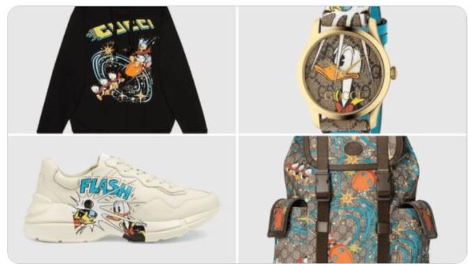 Kolaborasi Gucci dan Disney. (dok.Twitter @dlnt/https://twitter.com/dlnt/status/1344448541293502464Henry)