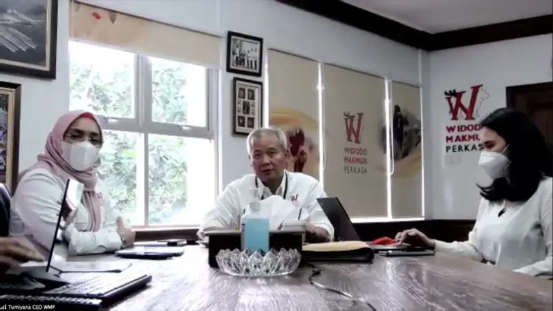 Konferensi pers PT Widodo Makmur Perkasa Tbk pada Rabu (10/11/2021) (Dok: tangkapan layar/Pipit I.R)