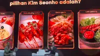 Aktor Kim Seon Ho mengulas makanan Indonesia yang sudah dicobanya pada acara fan meet di Jakarta, 2 Juni 2023. (Dok. Twitter/@dinday6_)