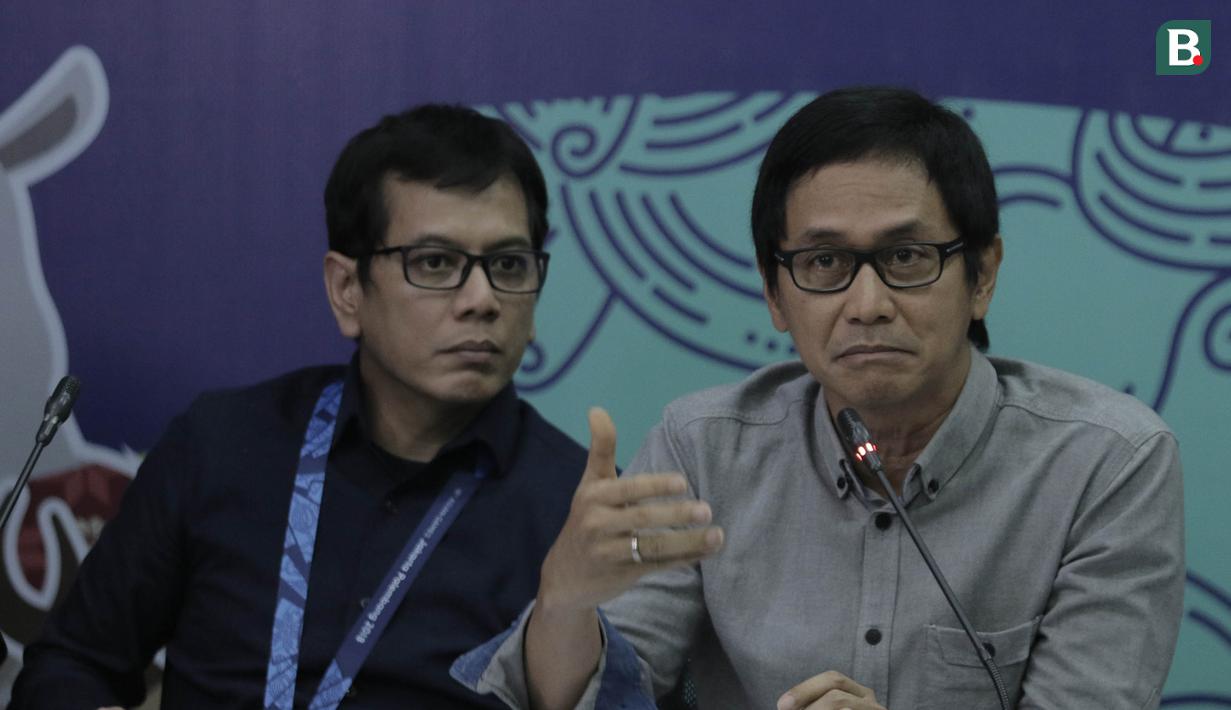 Music Director, Addie MS, saat jumpa pers di Kantor Inasgoc, Senayan, Jakarta, Minggu (27/5/2018). Pembukaan Asian Games 2018 nanti akan menjadi Ajang kolaborasi Putra-Putri terbaik Bangsa Indonesia. (Bola.com/M Iqbal Ichsan)