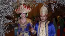 "Akad di Kelapa Gading, dengan maskawin emas (batangan) 500 gram," kata Selena Alesandra di Balai Prajurit, Balai Sudirman, kawasan Tebet, Jakarta Selatan, Minggu (3/4). (Deki Prayoga/Bintang.com)
