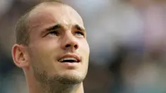 Ekspresi gelandang Inter Milan asal Belanda Wesley Sneijder dalam lanjutan Serie A melawan Cagliari di Sant'Elia Stadium, 17 Oktober 2010. AFP PHOTO / GIUSEPPE CACACE 