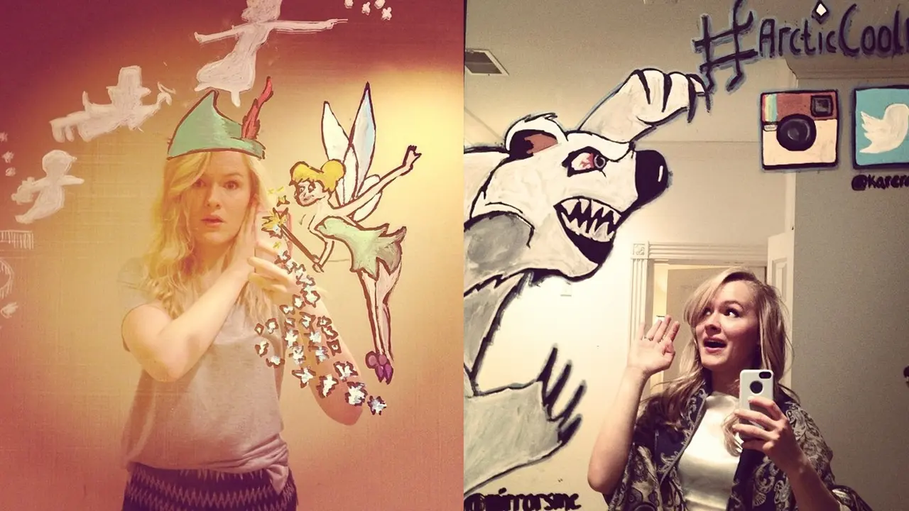 Creative Selfie with Painted Mirror 0714 2