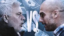Ilustrasi - Jose Mourinho Vs Pep Guardiola (Bola.com/Lamya Dinata/Adreanus Titus)