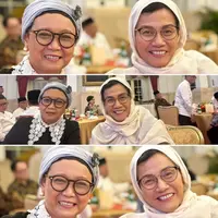 Sahabatan sejak SMA, gaya kompak Retno Marsudi dan Sri Mulyani di acara bukber presiden Jokowi. [@smindrawati]