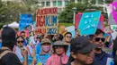 Pada 2020 Pawai Bebas Plastik harus dilakukan sedara daring karena pandemi Covid-19. namun kampanye untuk menurunkan sampah plastik terus dilakukan. (Liputan6.com/Faizal Fanani)