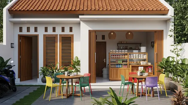 10 Inspirasi Rumah 6x14 dengan Warung Depan, Desain Gabungan Hunian dan Usaha