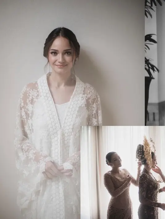 Enzy Storia mengenakan bridal robe dari Lace by ARTKEA. [Foto: Instagram @enzystoria]