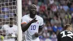 Penyerang Belgia, Romelu Lukaku berselebrasi setelah mencetak gol ke gawang Estonia pada pertandingan lanjutan grup F kualifikasi Euro 2024 di A. Le Coq Arena di Tallinn, Estonia, Rabu, 21 Juni 2023. (AP Photo/Pavel Golovkin)