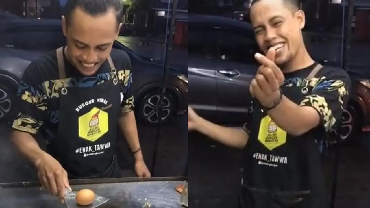 Viral di TikTok, Aksi Penjual Burger Goreng Telur Ini Bikin Pembeli Kagum
