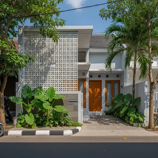 6 Desain Fasad Roster untuk Rumah yang Berhadapan Langsung dengan Jalan
