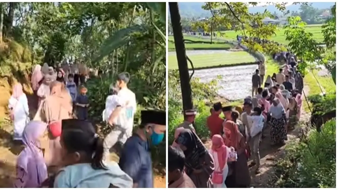 Disebut Halal Bihalal Terpanjang di Dunia, Barisan Warga Salaman Ini Viral