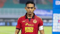Rizky Ridho&nbsp;saat Persija Jakarta bertanding melawan Semen Padang pekan ke-30 Liga 1 2024/2025 di Stadion Pakansari, Kabupaten Bogor, Minggu (27/4/2025). (Bola.com/Abdul Aziz)