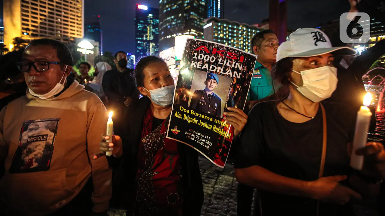 Aksi 1000 Lilin Keadilan untuk Brigadir J Digelar di Bundaran HI