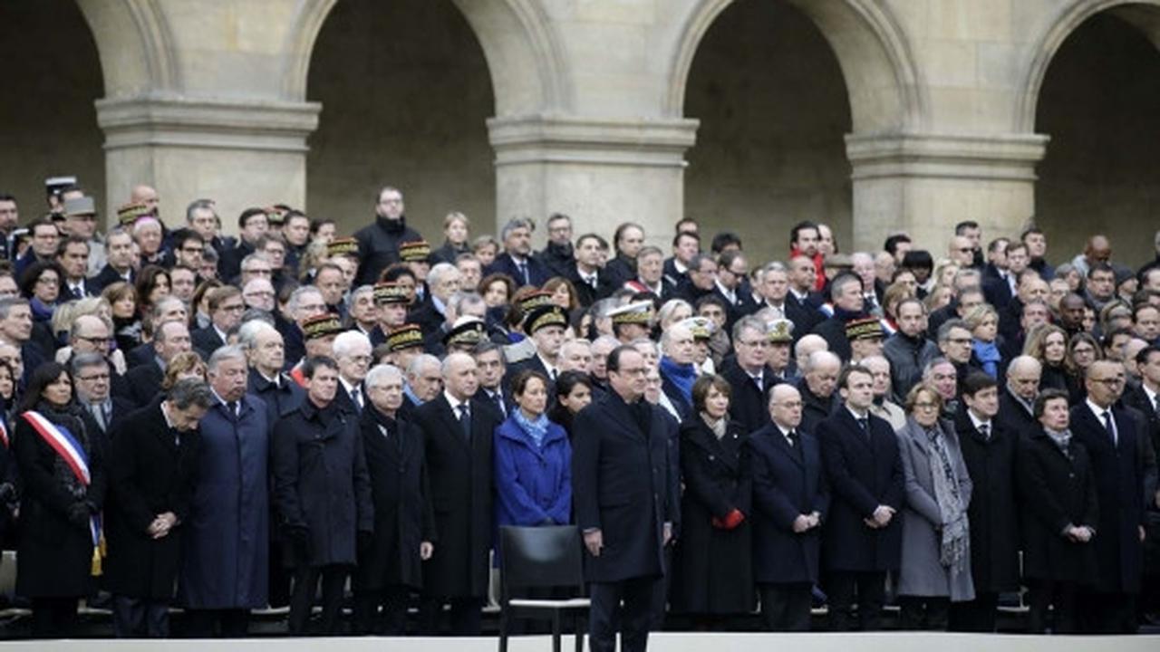 Suasana khidmat upacara mengenang korban Teror Paris