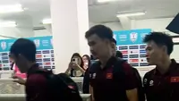 Ceria! Inilah ekspresi pemain Timnas Vietnam usai kalahkan Timnas Indonesia 3-0 di Stadion Pakansari