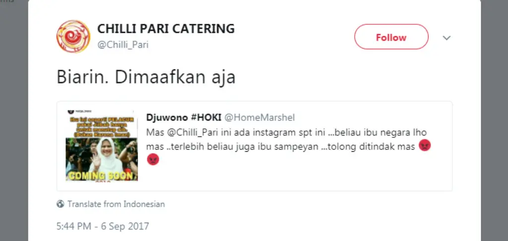 Penghina ibu negara di instagram sudah terciduk polisi.