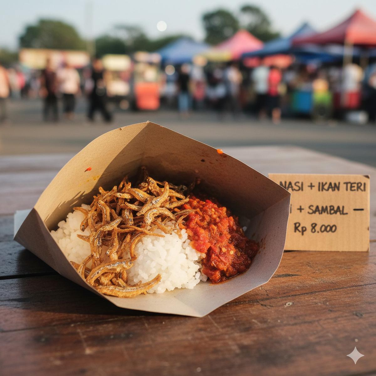 Nasi Bungkus Ikan Teri dan Sambal