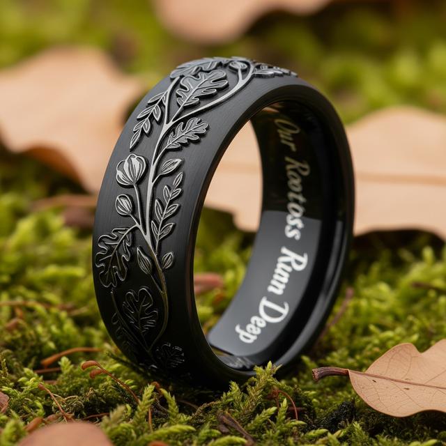 6. Cincin Hitam dengan Personalisasi dan Makna Mendalam